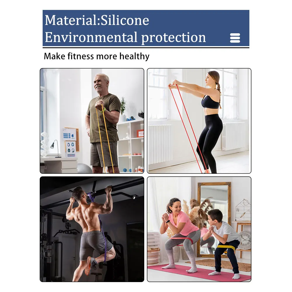 Silicone Resistance Bands Yoga Resistance Fitness Band Hip Training Multi functional Elastic Exercise Resistance Band