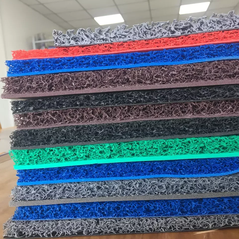 Semi Cycle PVC Coil  Pvc Coil Vinyl Wire Loop Outdoor Floor Mat Roll Carpet Without Backingd Printed Logo Floor Custom