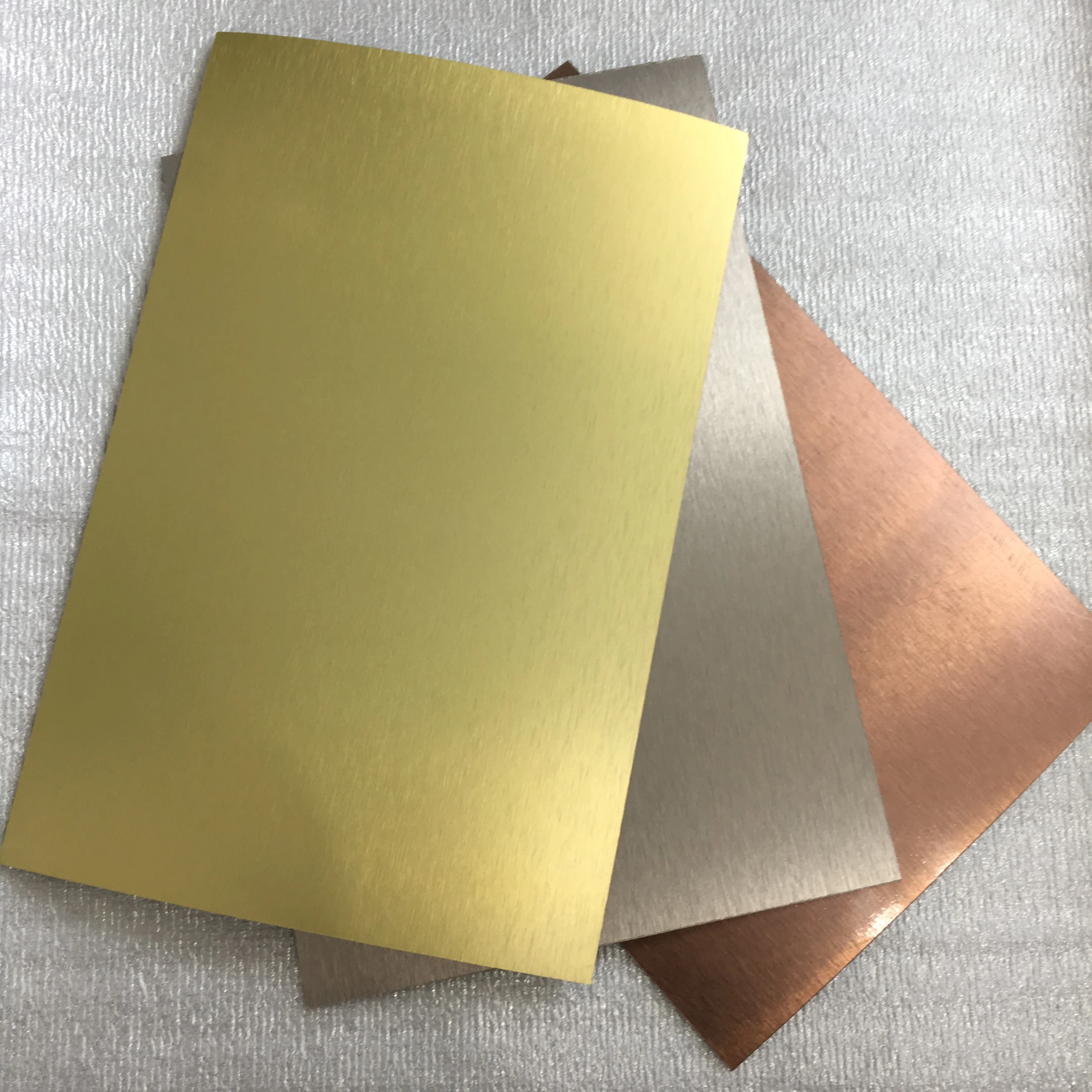 Kepler Decorative Gold Brushed Metal surface 0.8mm 1mm thickness 1220*3050mm phenolic HPL High Pressure Melamine Laminate Sheet