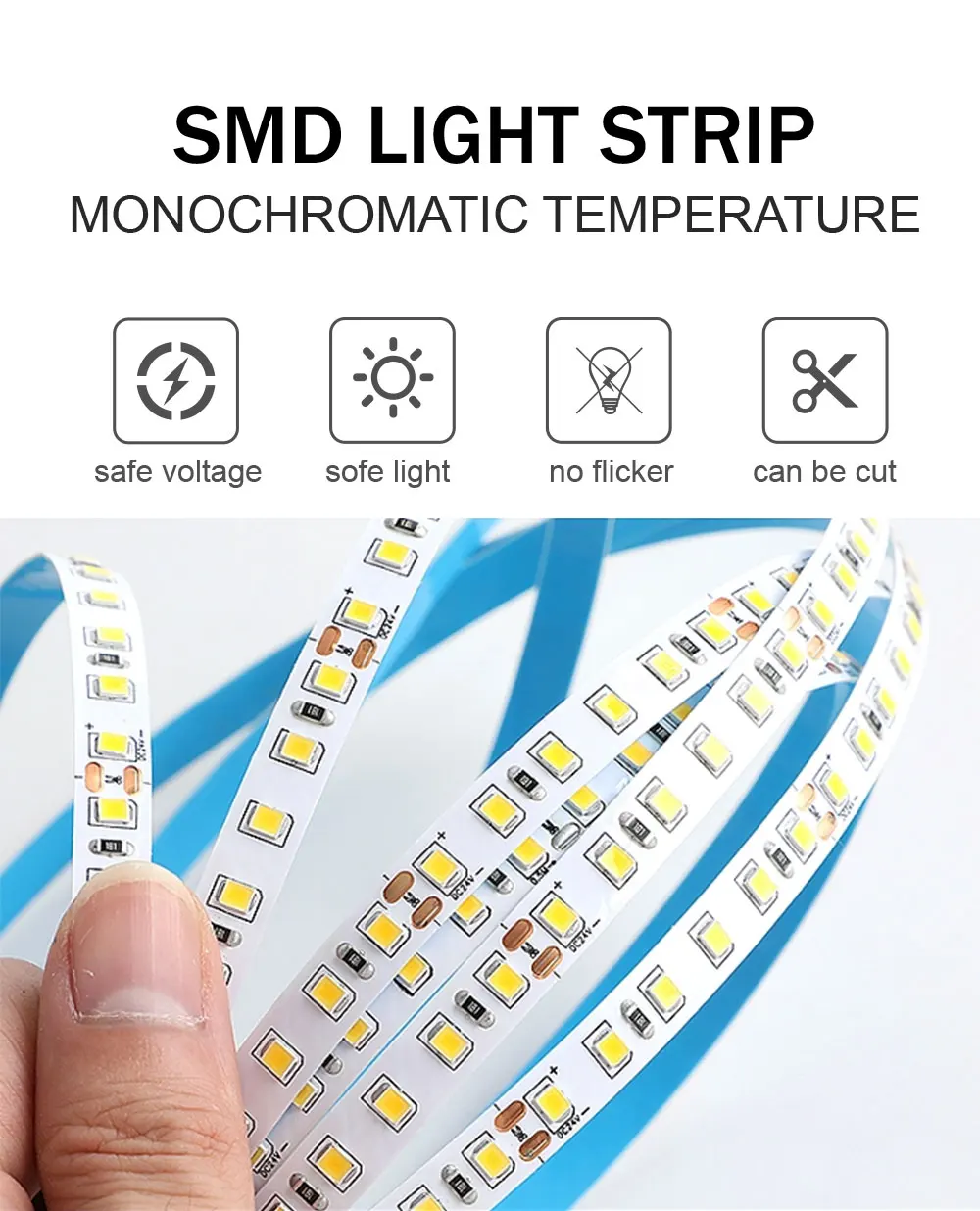 Популярные 120 светодиоды 2835 Smd 8 мм 12 В 3000 К 4000 6000 Светодиодная лента для светодиодного зеркального освещения