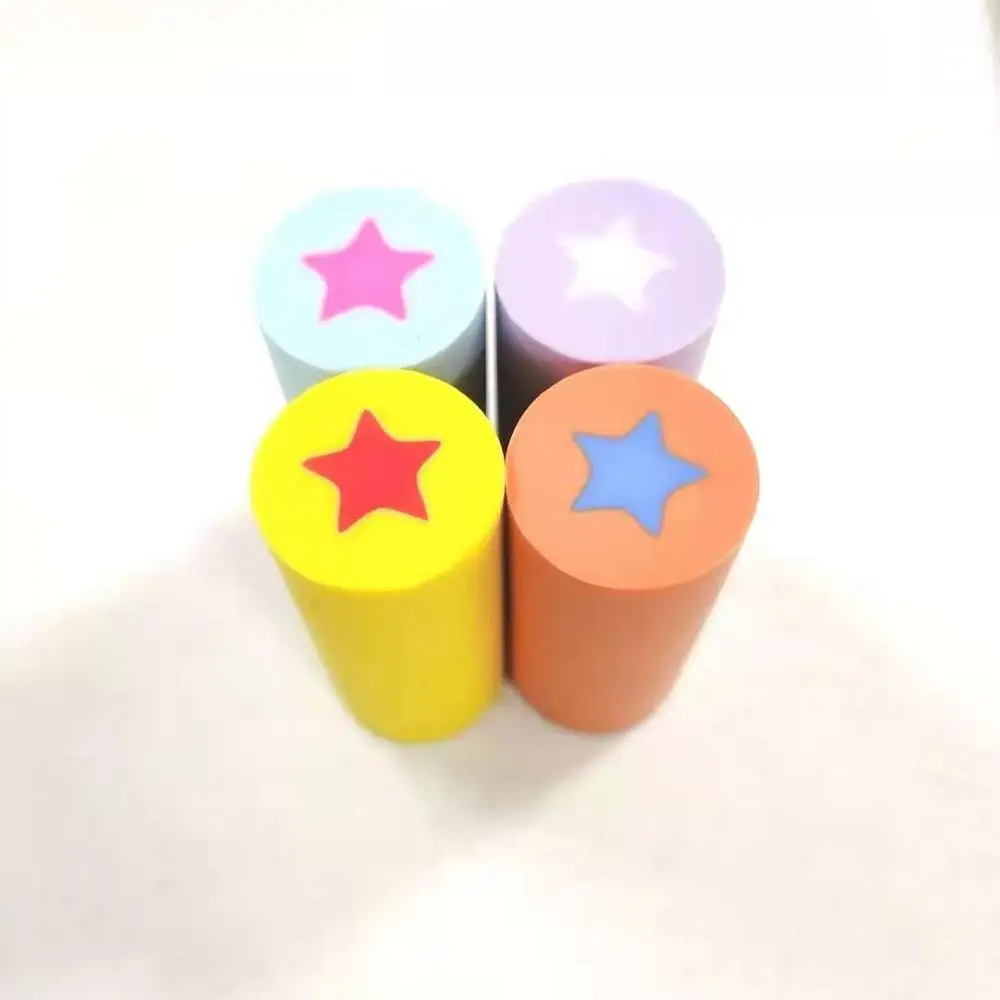 Creative and cute  2D    Cylindrical five-pointed star eraser environmental eraser customization