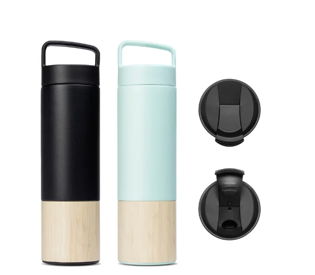  BA6032 530 мл Новый дизайн BPA бесплатно бамбуковая бутылка для воды с широким горлышком Пользовательский логотип термос многоразовая