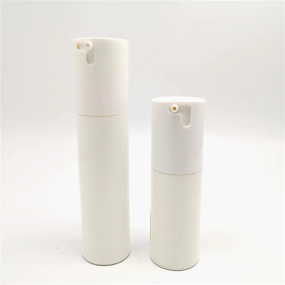 
15ml 30ml 50ml empty PP plastic silver pump 15ml white airless toothpaste pump bottle 