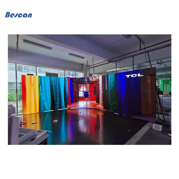 Curved LED Screen Truss Hanging LED Display P1.95 P2.5 P2.6 P2.97 P3.91 Stage Rental Usage Curved LED Screen Background