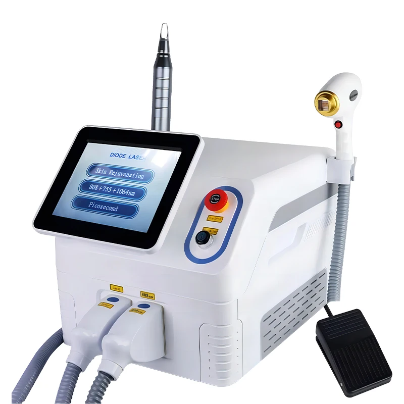 long pulse 2 in 1 q switched nd yag picosecond 1064 nm diode 808 laser hair removal machine with tattoo removal