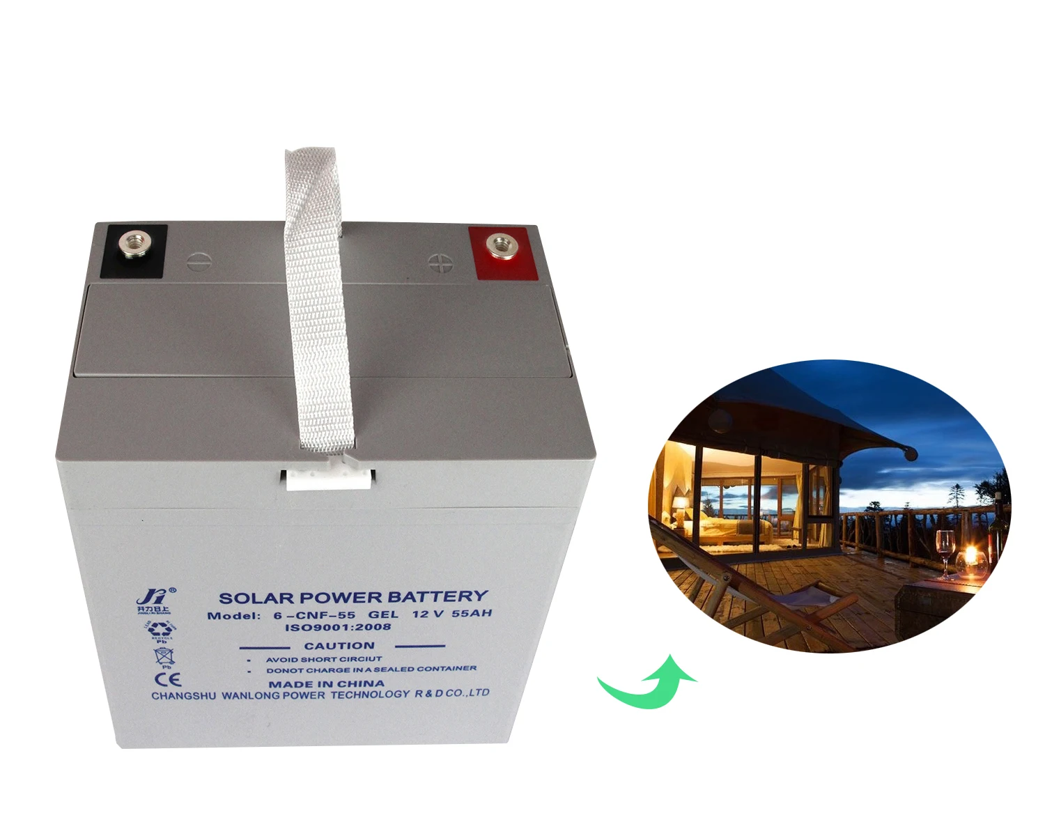 the solar battery for 12v55ah gel UPS long life deep cycle batter