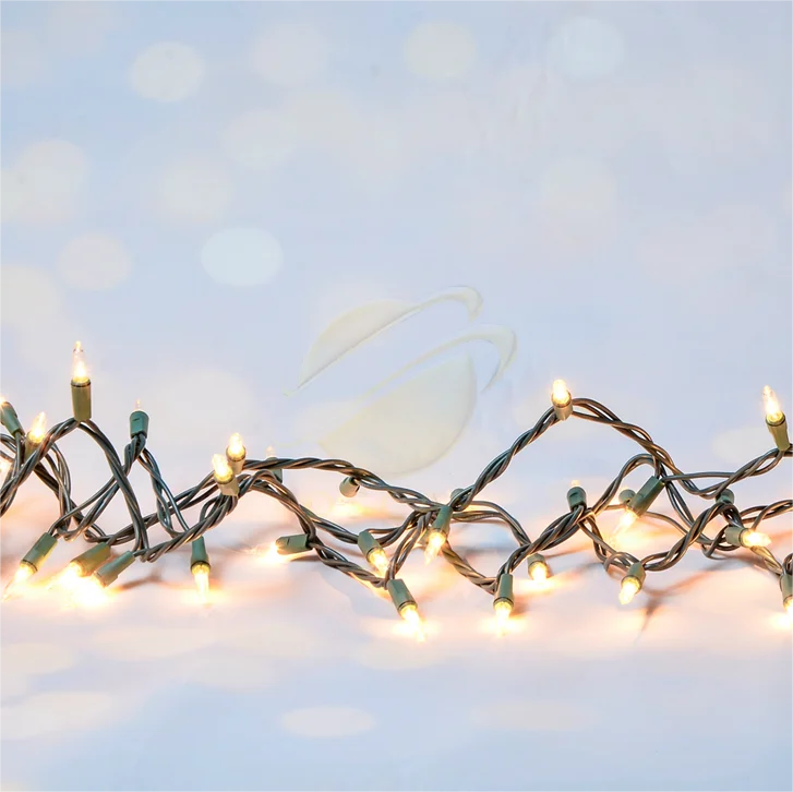 Holiday Lightings 100L Incandescent Smooth Mini PVC String Light for Christmas Wedding Party