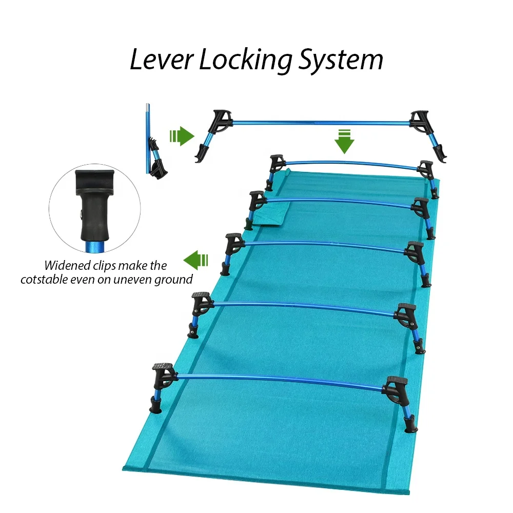 Outdoor Ultralight Aluminum Frame Folding Camping Cot Bed