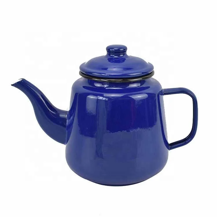 Camping Whistling Kettle Teapot Retro Stove Top Enamel Whistle Kettle for Home Office Use
