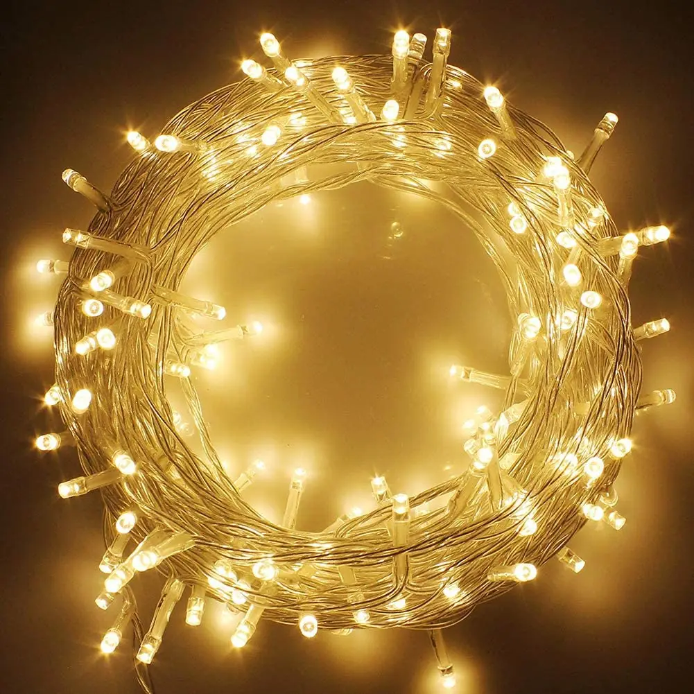 8 lighting modes Extendable Green Wire 82FT 200 LED  Super Bright Outdoor Christmas Lights String