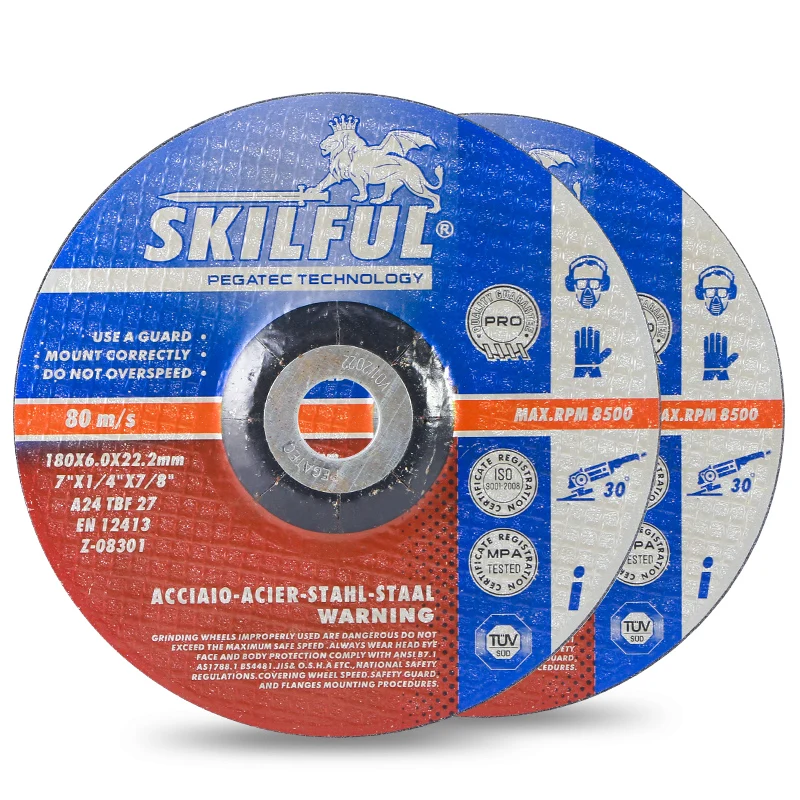 High Quality Wholesale Abrasive Tools For 7 inch Angle Grinder Skilful Series 180*6*22.2 mm Grinding Disc