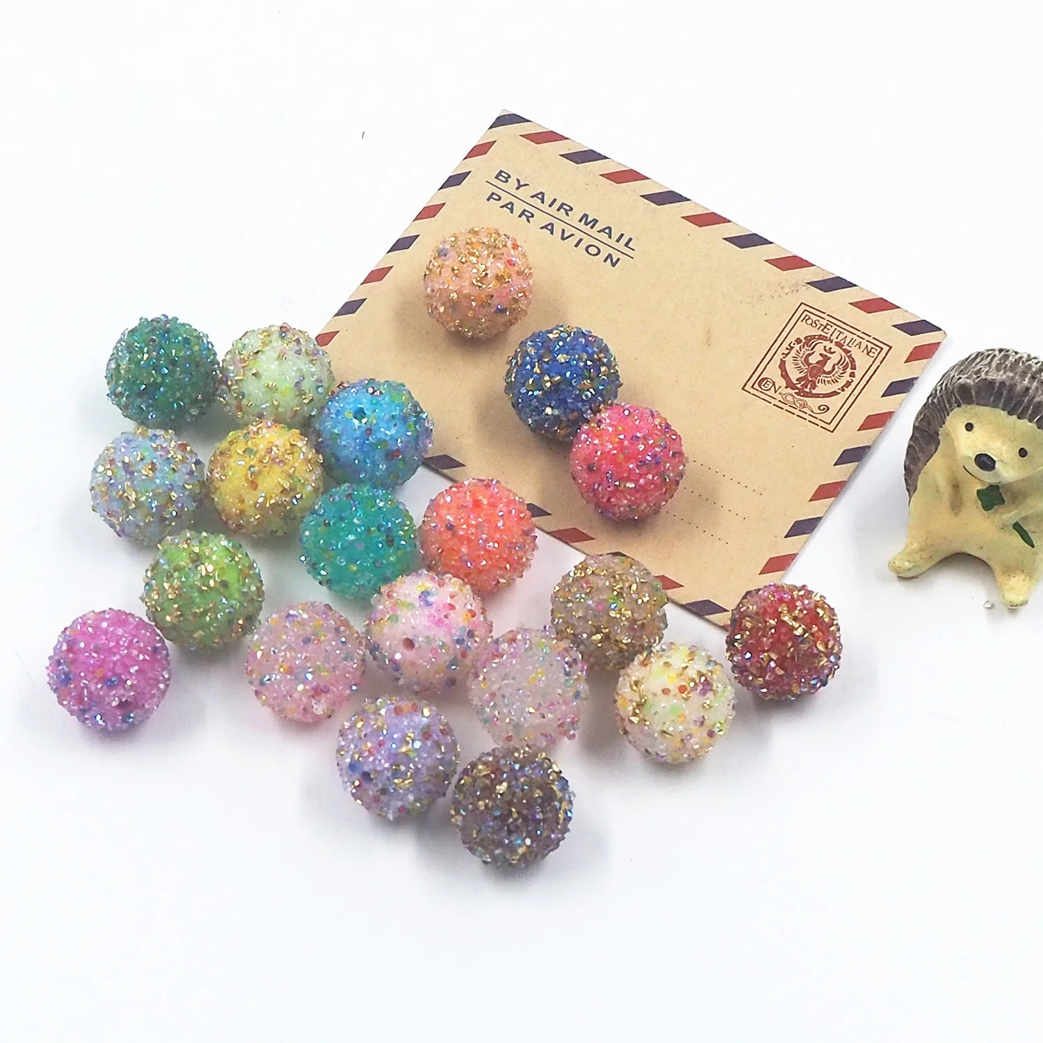 Hot Sale Jewelry Making DIY Charms Bracelets Accessories Spacer Mermaid Round Shape 20mm Acrylic Beads Wholesale