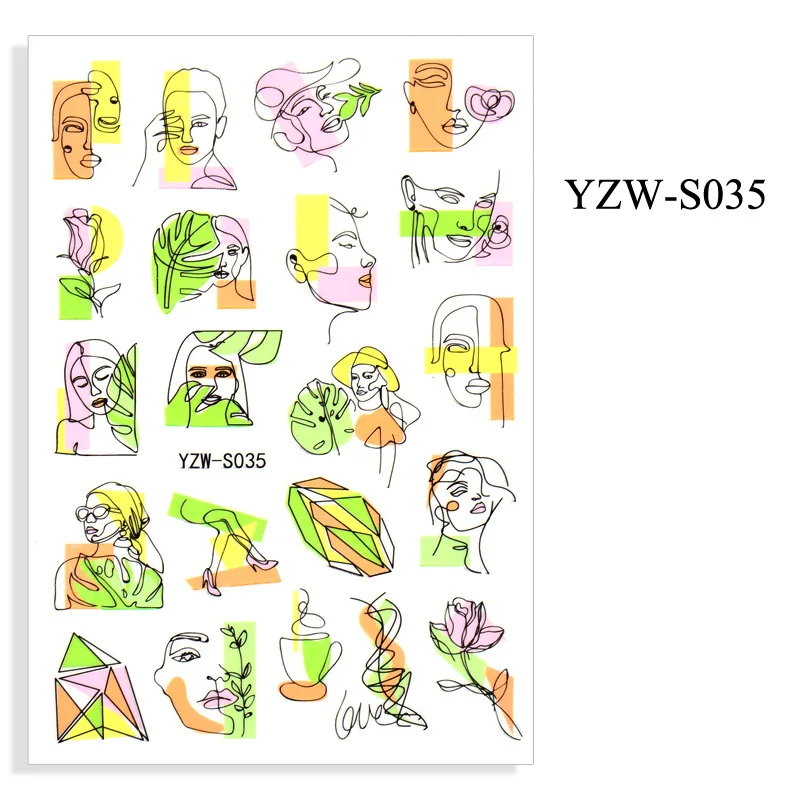 22 Styles 3D Nail Stickers Butterfly Korea Trendy Abstract Nail Art Decor Stickers