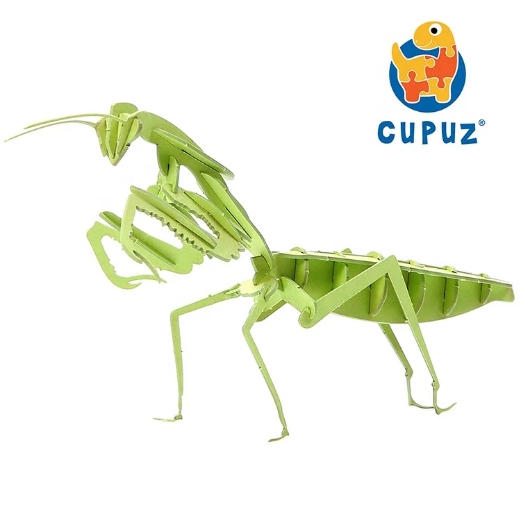 Handmade crafts 3D paper puzzle| Educational toys| Green mantis DIY toy for kids