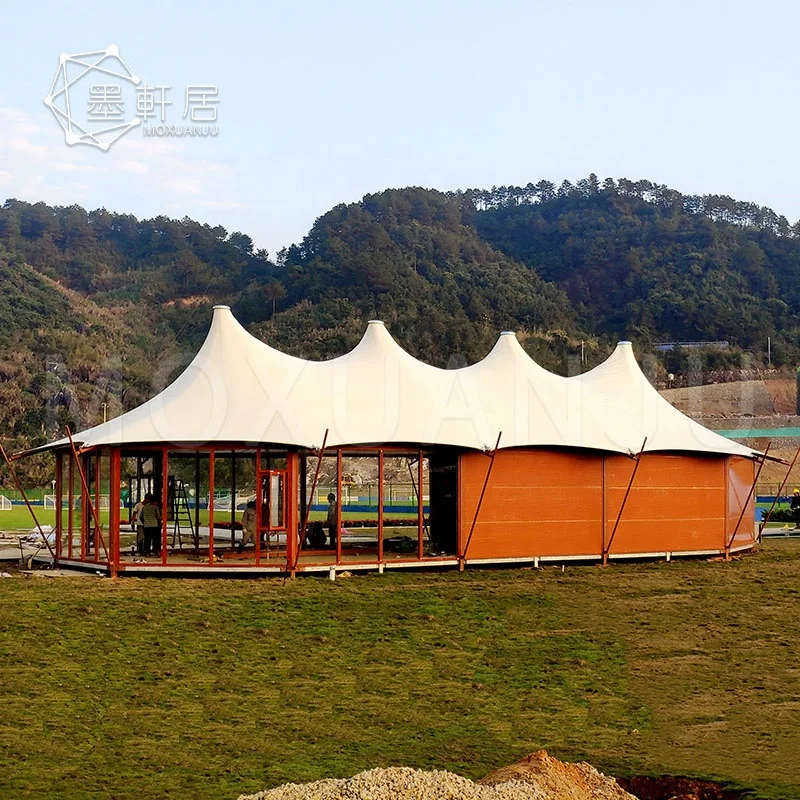 Wind Resistant Luxury Multi-Peak Family Glamping Safari Tent for Meeting Room