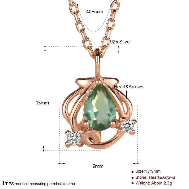 ML92+JL03 Cute cartoon 925 silver green color little mermaid sea-maid princess ring series with the same necklace jewelry set