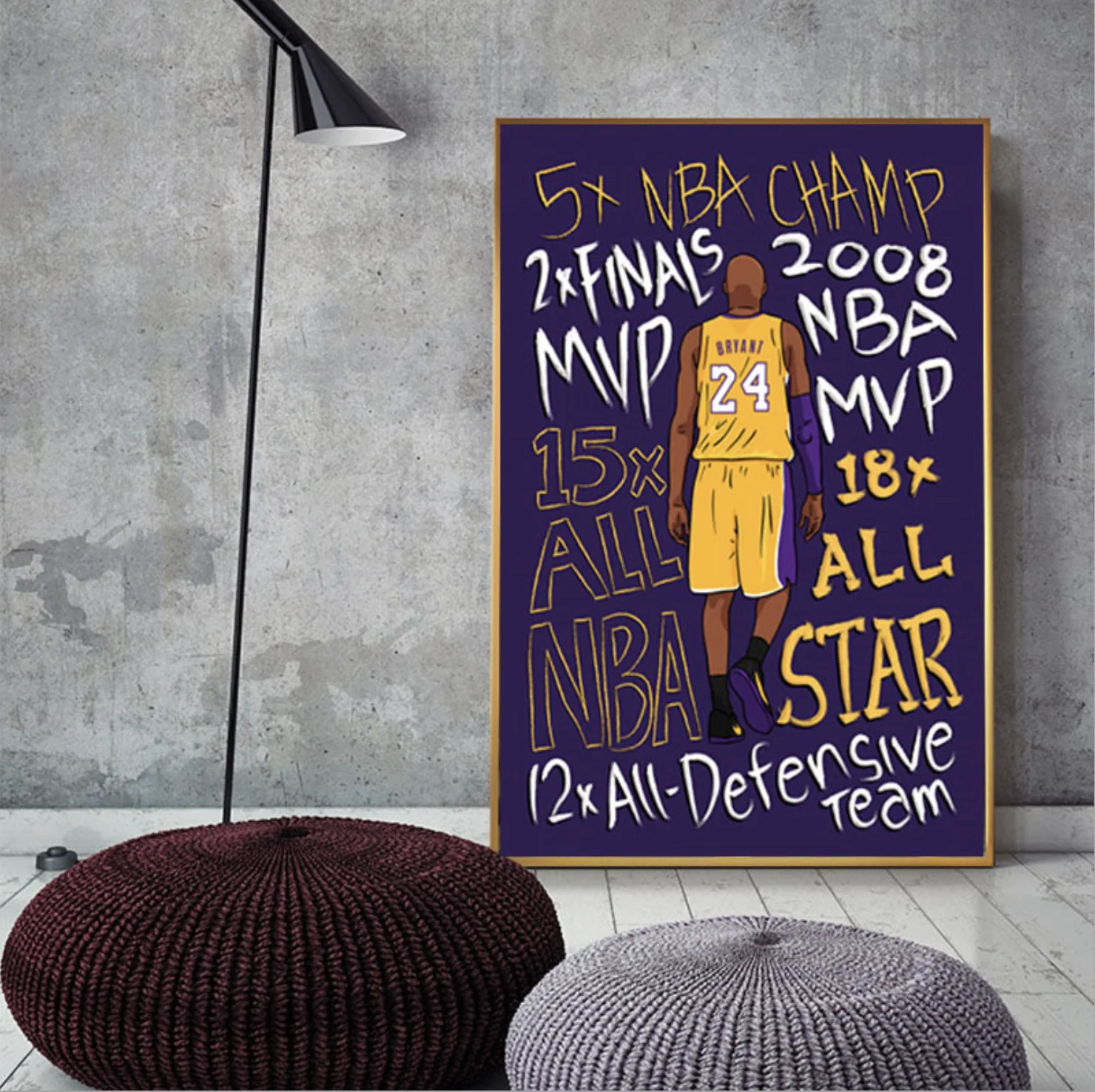 45x60cm NBA superstar Kobe Bryant POP style Canvas Print Poster Art