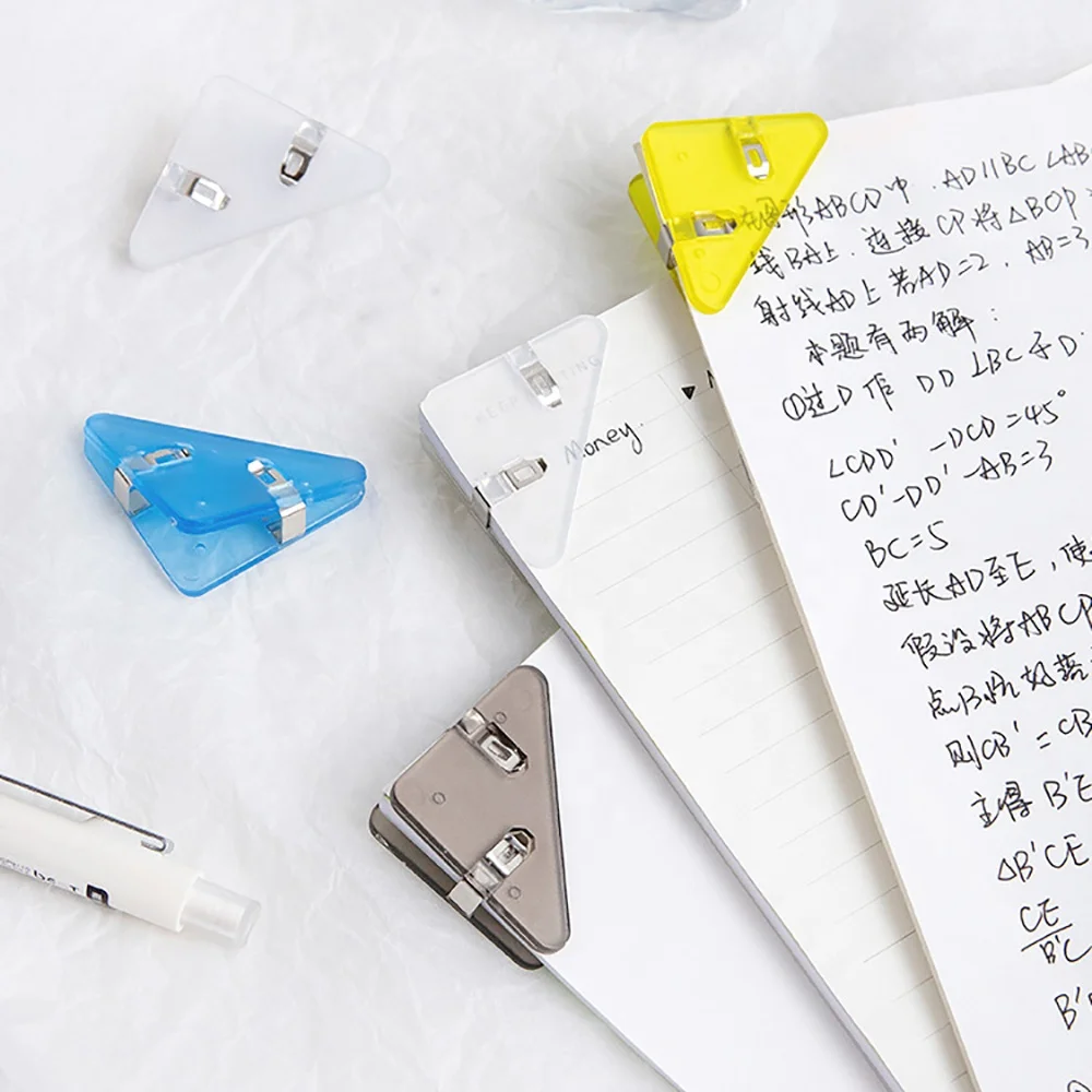New Plastic Triangle Paper Clips Corner Clip Binder for Office and School
