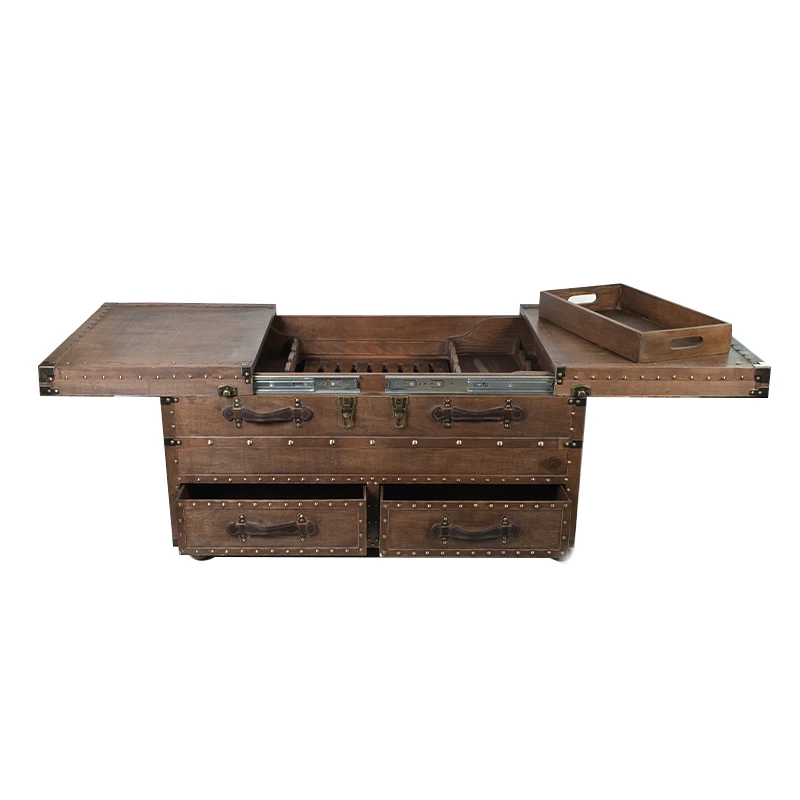 Livingroom Wood Low Cabinets With Drawer Movable Wine Storage Cabinet