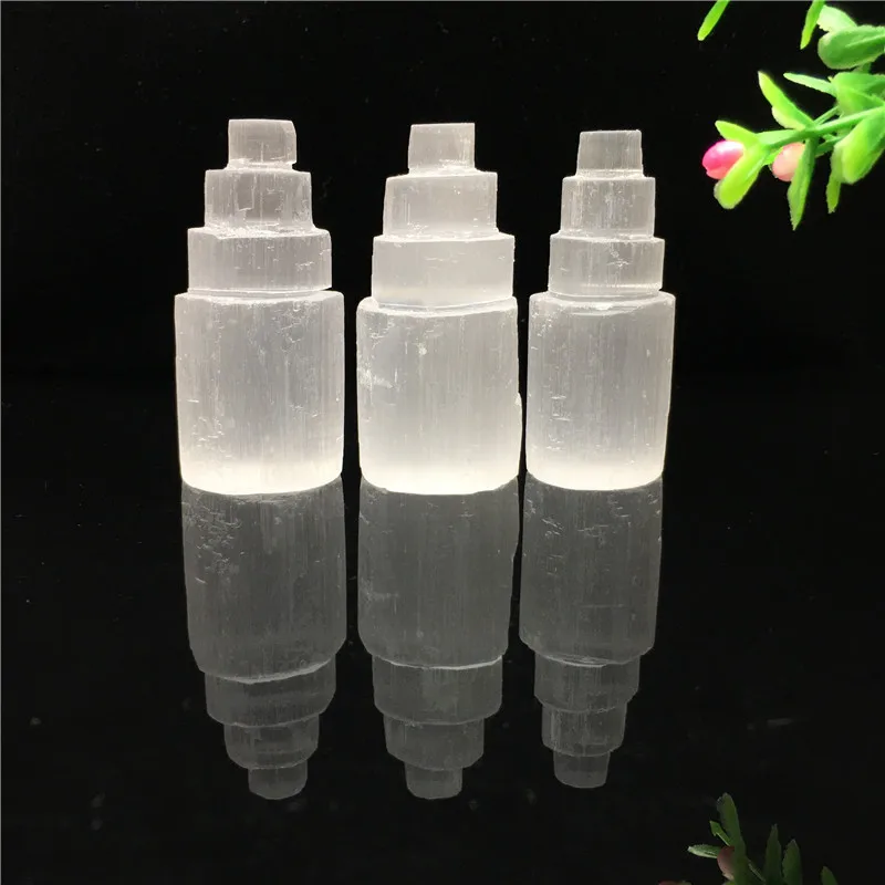 High Quality Natural Crystal Stone Table Lamp Bedroom Beside Night Light Decorative Selenite Wand Lamps