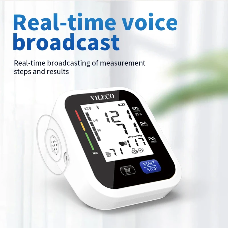Vileco electronic blood pressure monitor digital medidor de presion arterial tensimeter professional blood pressure monitor