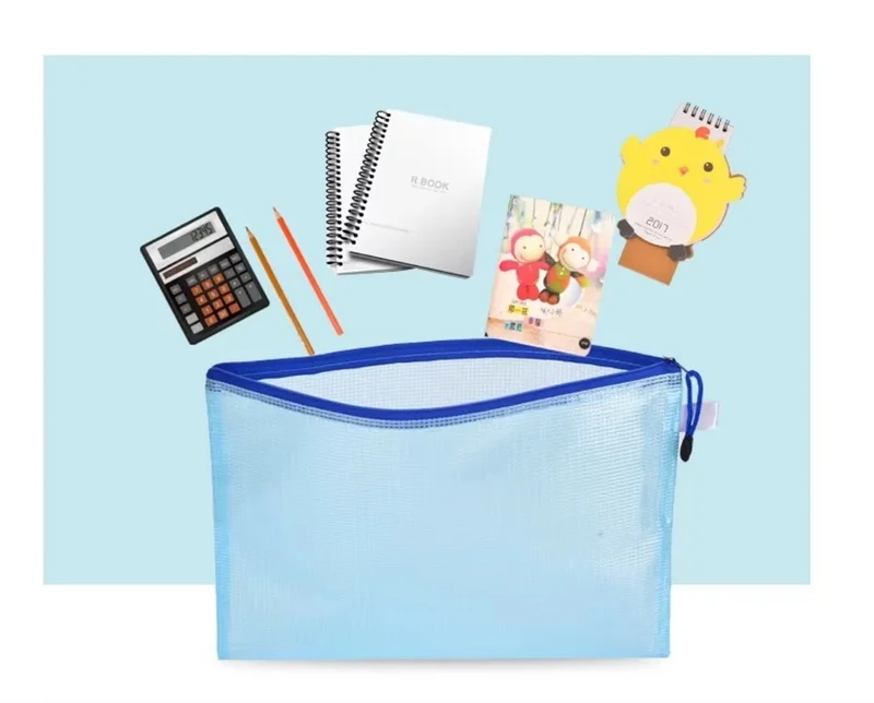 Custom A4 Zip Lock PP Document Bag Plastic File Pouch Envelope for School Factory Price Folder Case Pattern