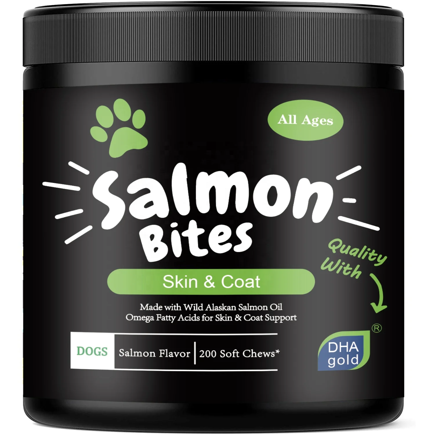 Масло для рыбы и лосося, Омега 3, жевательные изделия для собак с диким ароматом лосося из аласки, лечебное средство против зуда, для кожи и пальто, для поддержки аллергии на бедре и суставах