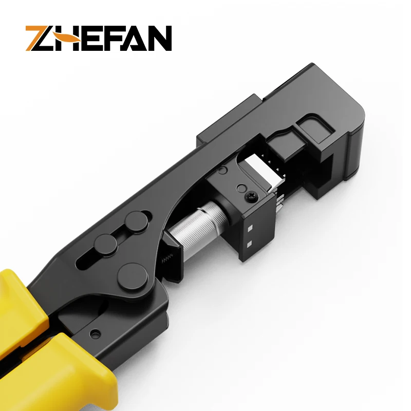 ZHEFAN 90 Degree Rj45 Keystone Jack Crimping Terminal Hand Tools With Ergonomic Handle