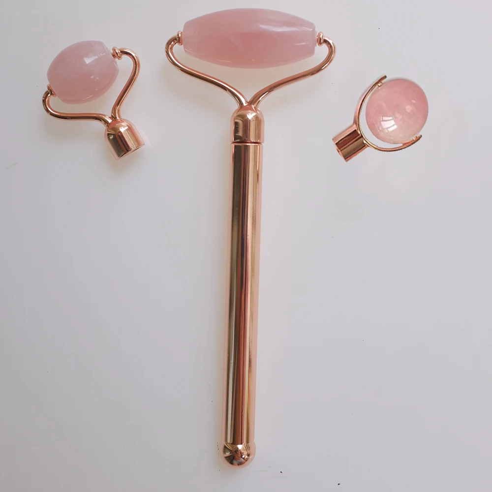 DIY natural anti aging Pink detachable jade rollers gift for women