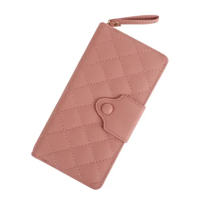 2021 Stylish girls long slim leather wallets diamond bifold purse for lady