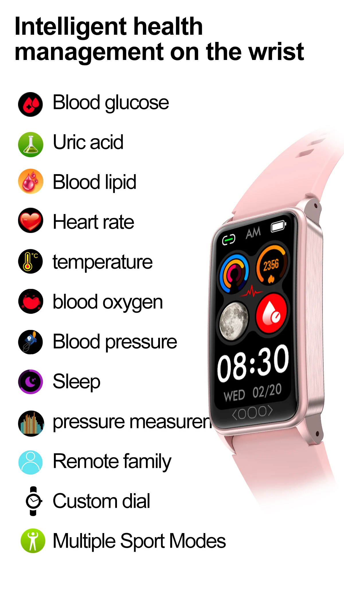 2024 TK71PRO Smart Watch Continuous Dynamic Heart Rate Blood Sugar Oxygen Lipid Monitoring iOS Android Operation IPS Display