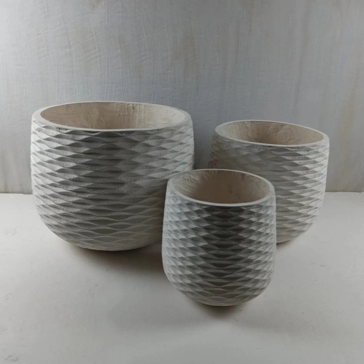 BRICE New design  home modern balcony decoration larger fiber clay pot floor big planter flower pots