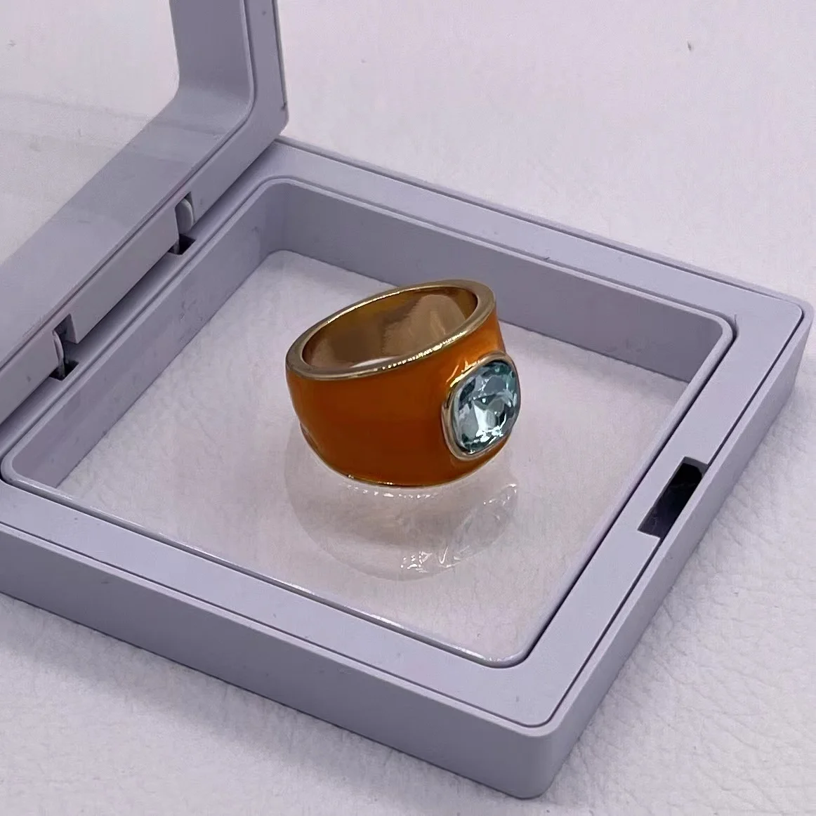 Wholesale Anti-Allergic AAA Cubic Zirconia Dripping Oil Gemstone Rhinestone Alloy Ring For Women