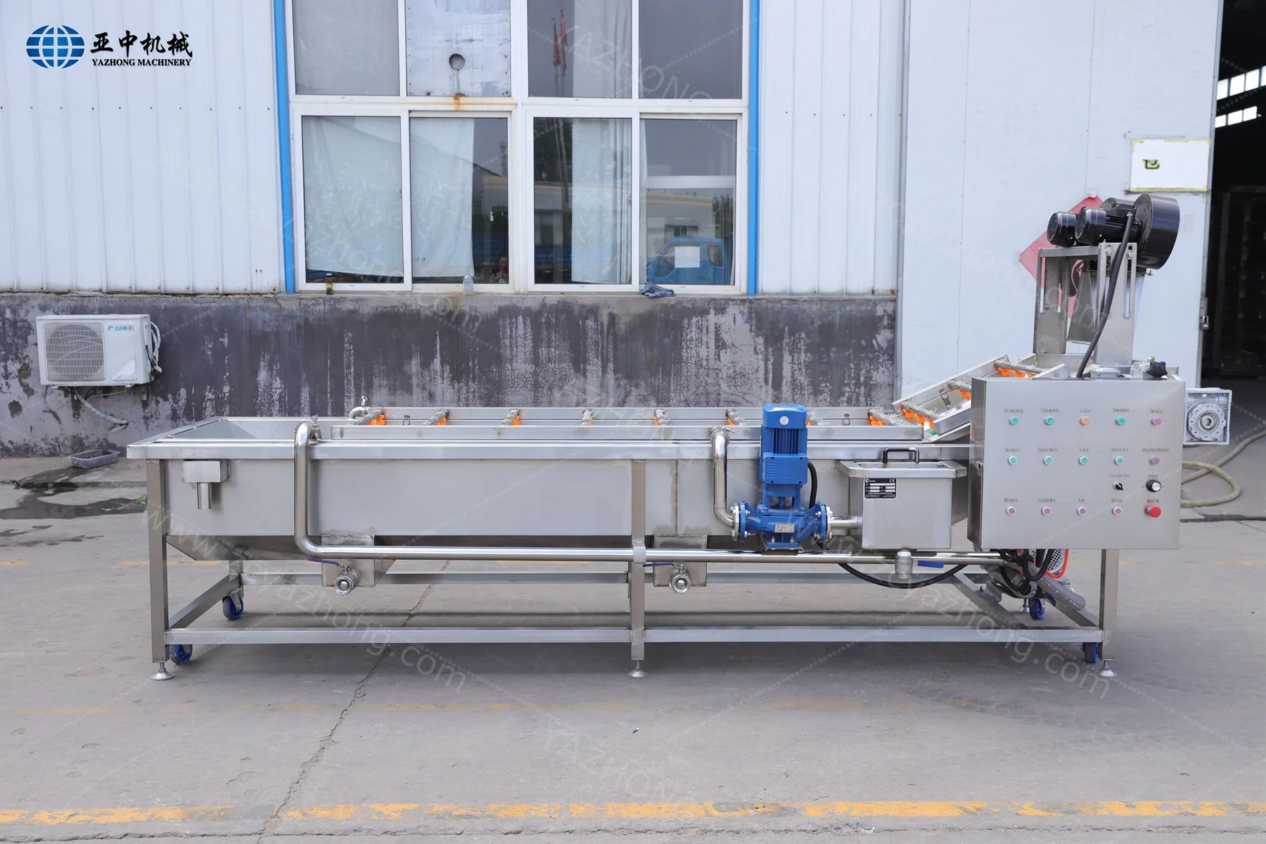 Yazhong Factory Price 304 Stainless Steel Bubble Washer Vegetable Cleaning Machine / Wash Tank Fruit Washer