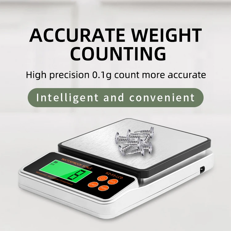 fully waterproof electronic scale, capable of counting and   weighing, multifunctional weight balance, food and kitchen scale