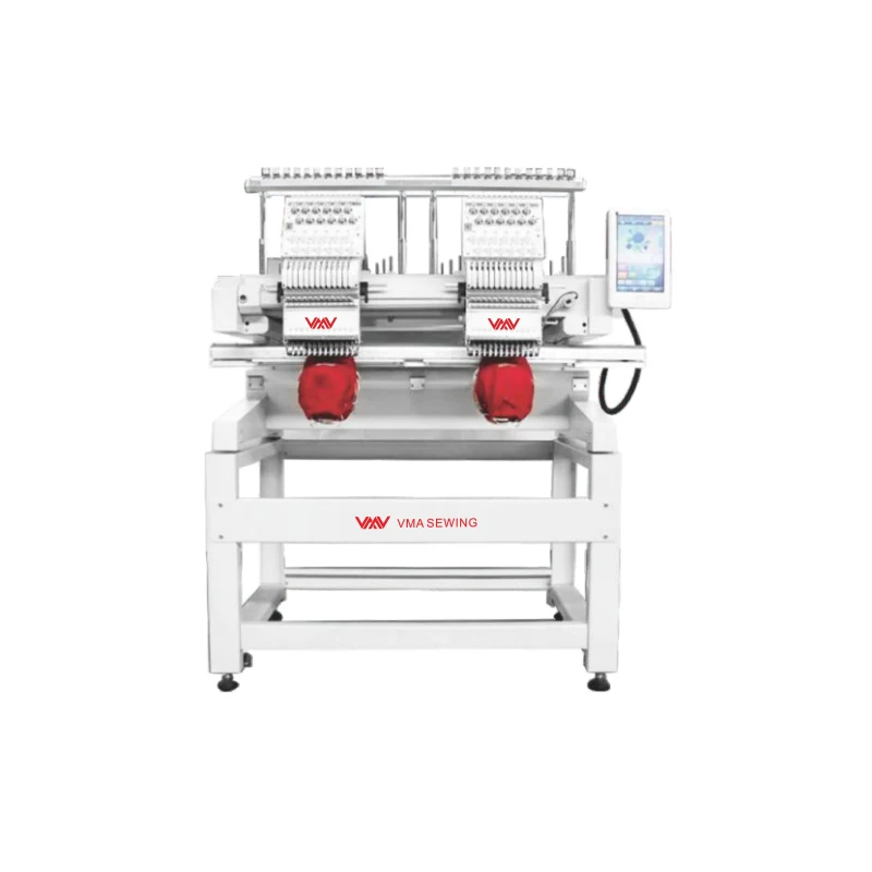 VMA 12 Needles 2 Head with 10 Inch Touch Screen Computerised 13 Languages Digital Embroidery Sewing Machine