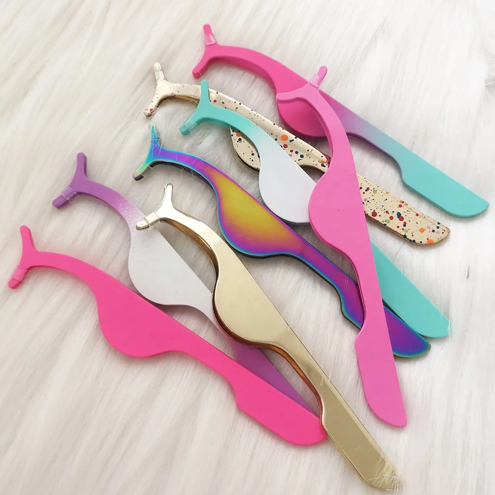 Золотые пинцеты-аппликаторы для ресниц и упаковка