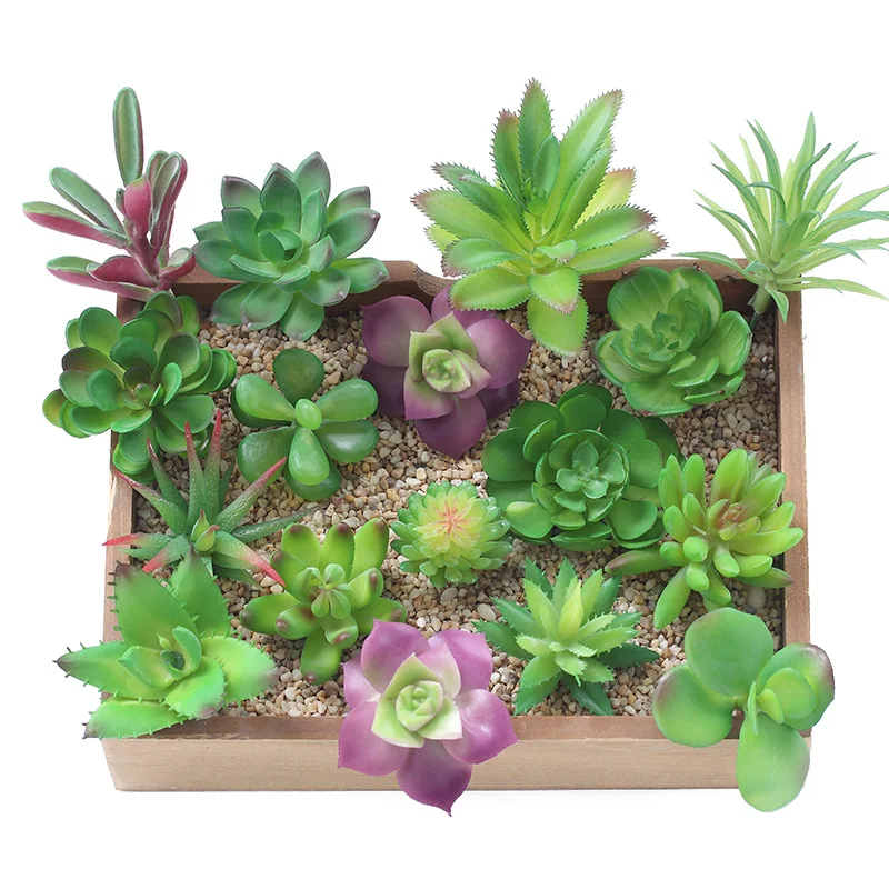 Mini Bonsai Indoor Desktop Decorated Plastic Flowers Artificial Succulent Plants