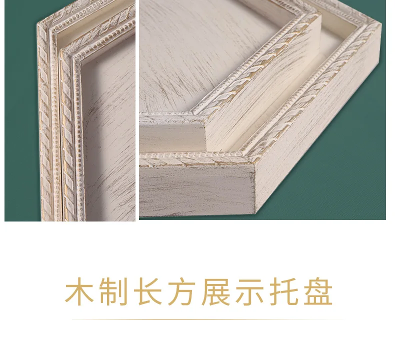 White Wooden dessert table ornaments  wedding display shelf cake table delicate tea rest tray