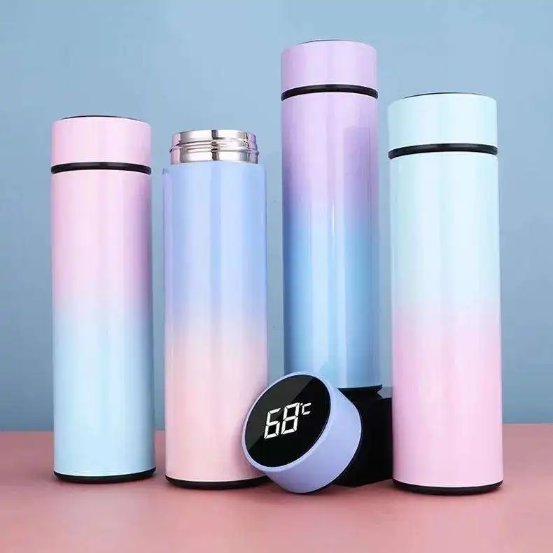 Wholesale Customized Smart LED Water Bottle Digital Temperature Bottle 500ml Vacuum Flasks with LED Temperature Display