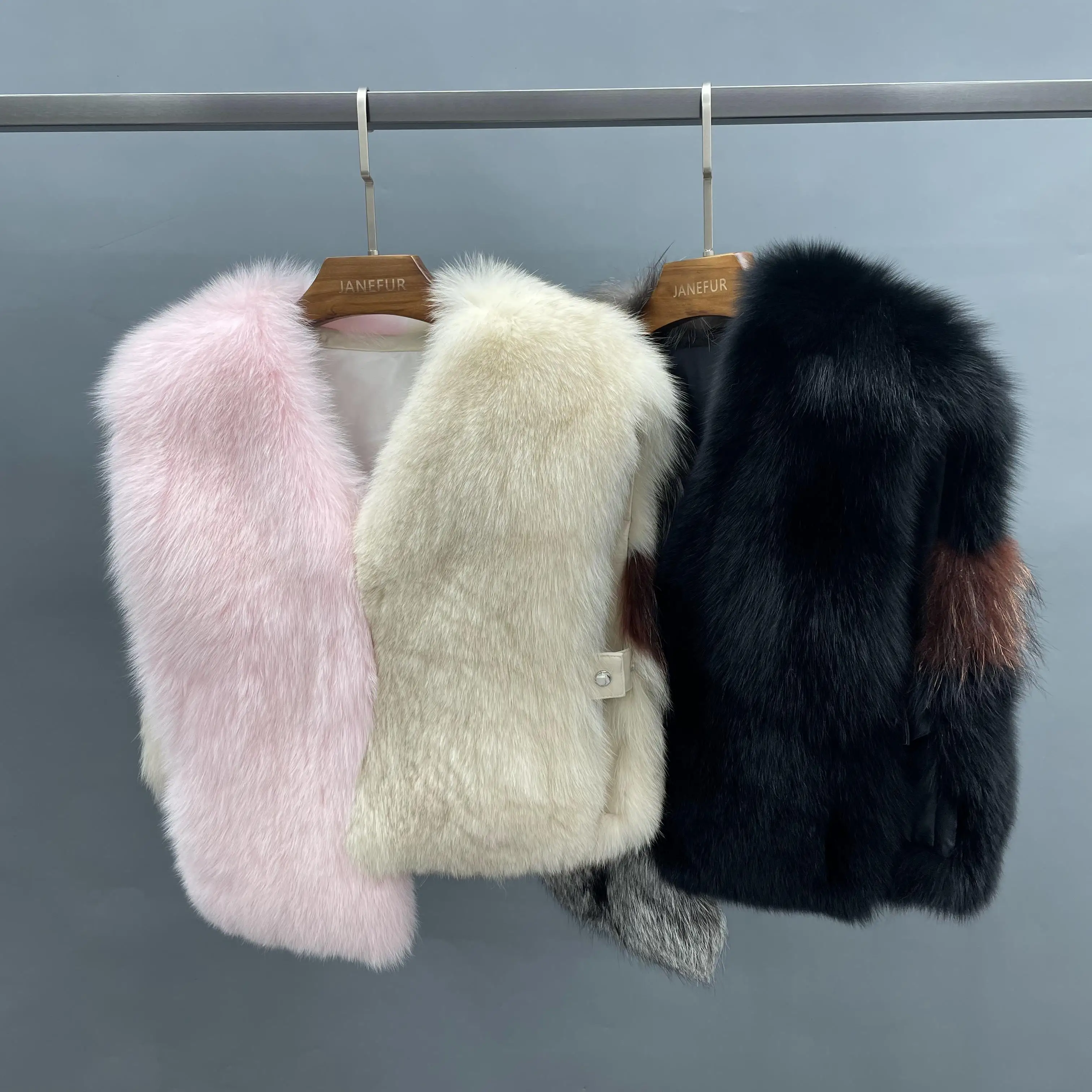 Janefur wholesale fashion sexy girls fur vest new colorful design women luxury real fox fur vest
