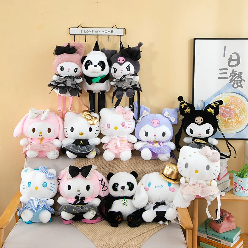 Sanrio мультяшный Kuromi Melody плюшевая кукольная сумка в японском стиле рюкзак для родителей и детей милый плюшевый подарки