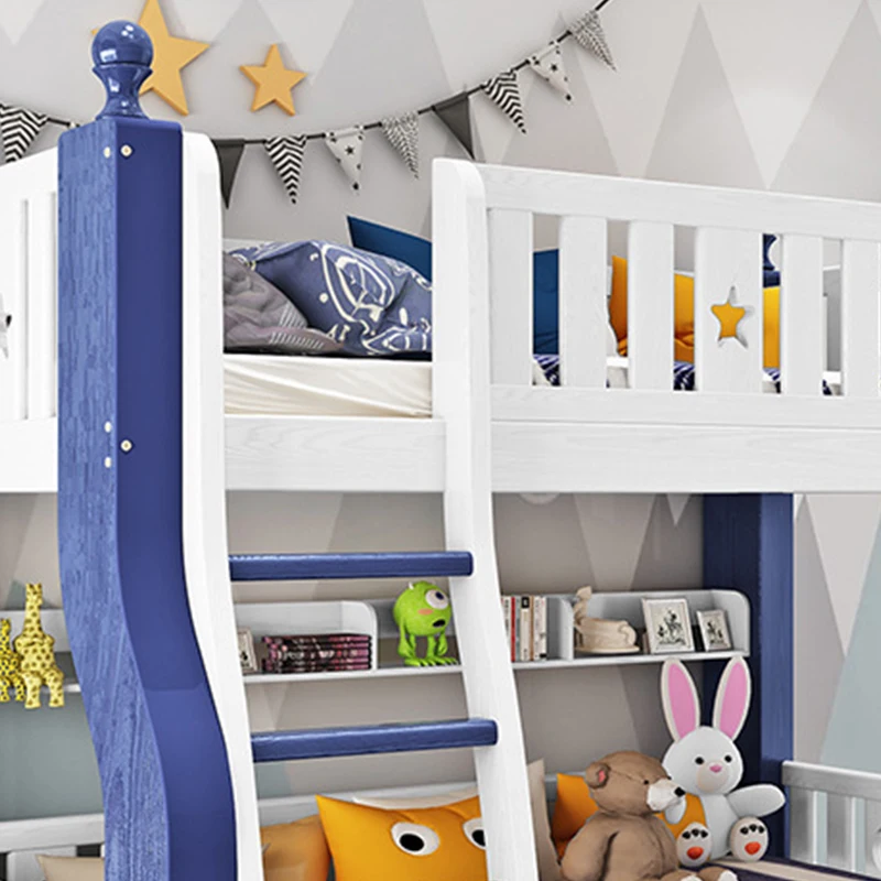 
Solid Wood Twin Bunk Beds slide with Storage Drawers Kids Bunk beds wooden children Bed Frame boy 