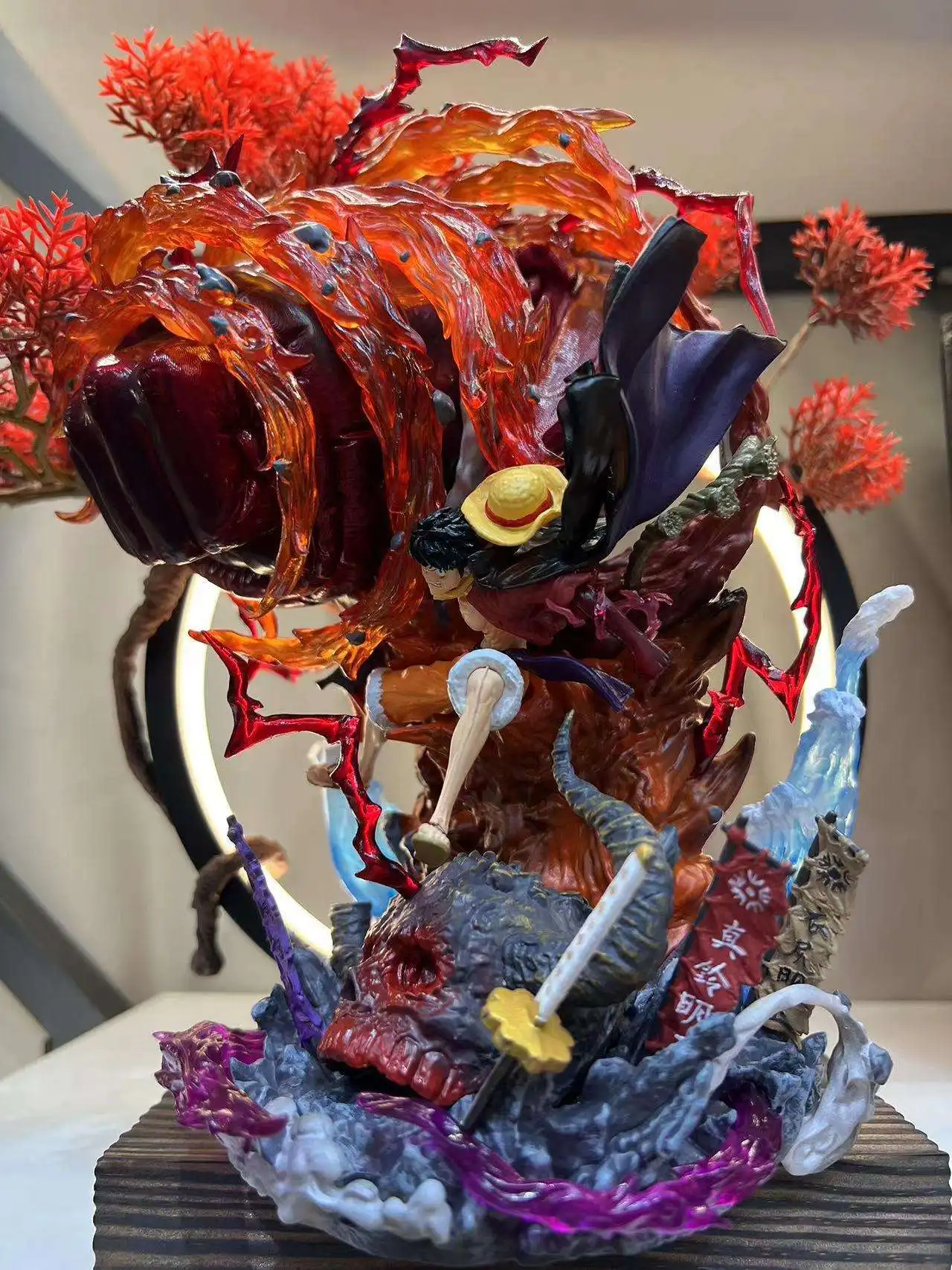 2024 BoTu Anime Luffy Figure Gk Gear 5 Monkey D. Luffy Action Figure Statue Big Karma Fire PVC Collection Model Toys Gifts