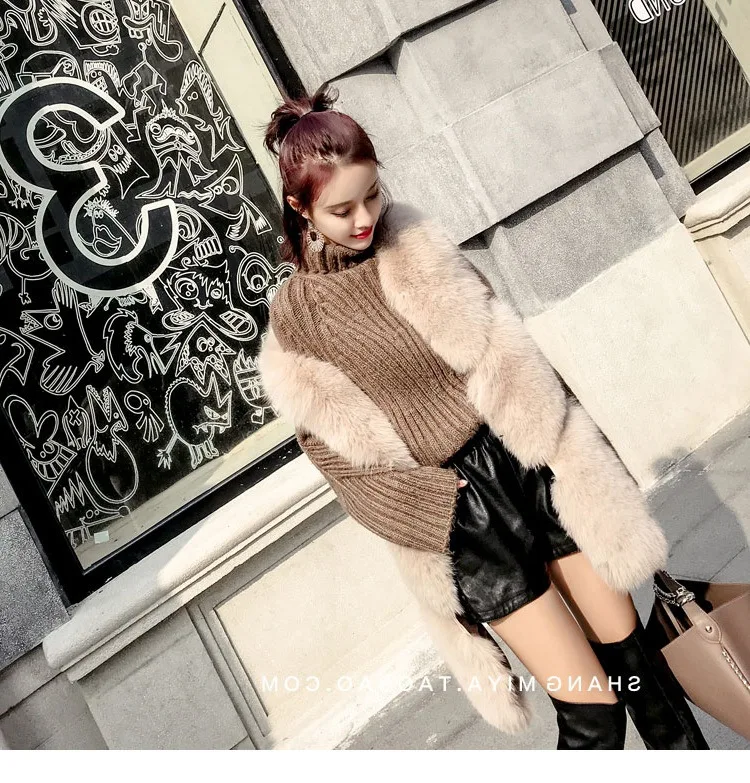 STABILE  Newest arrival top quality faux fox Fur Vest fake Fox Fur Vest for Women Design Jackets Coat