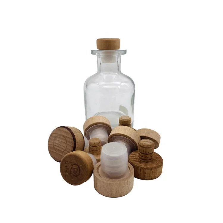 Wooden Caps Synthetic Cork Bottle Stopper Lids Bottle Caps Closures