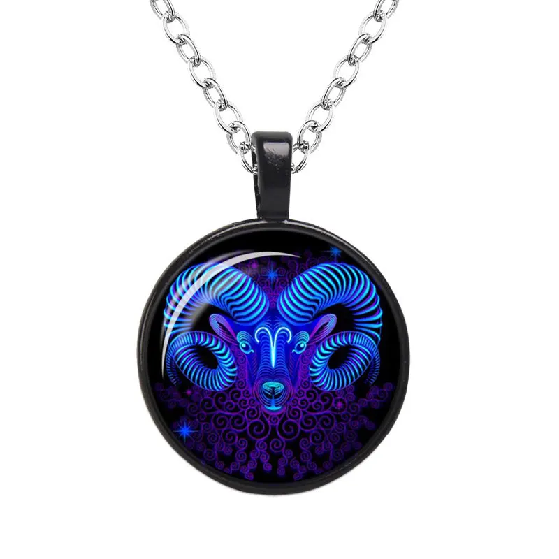 
QIANGUYI Customizable Pattern Stainless Steel Zodiac Necklace Twelve Constellation Necklace 
