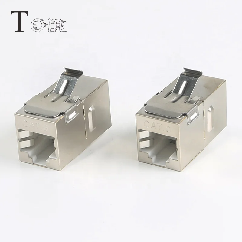 TOM-KJ-22 CAT5E/CAT6/CAT6A STP проходной RJ45-RJ45 180 градусов связь телекоммуникаций KEYSTONE JACK