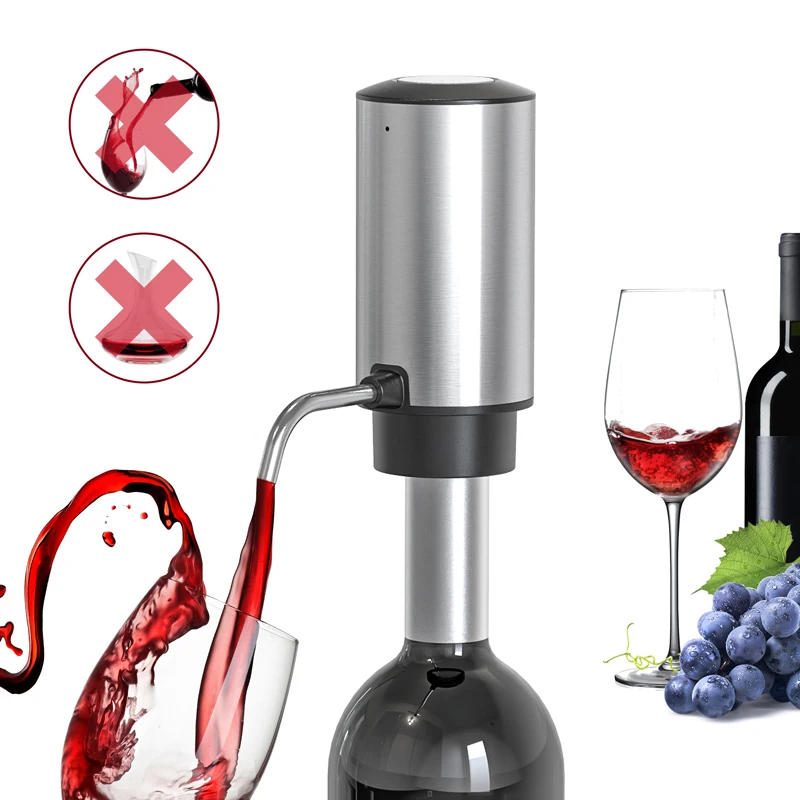 Fast Delivery Portable USB Charging Smart Electric Wine Aerator and Dispenser with Base