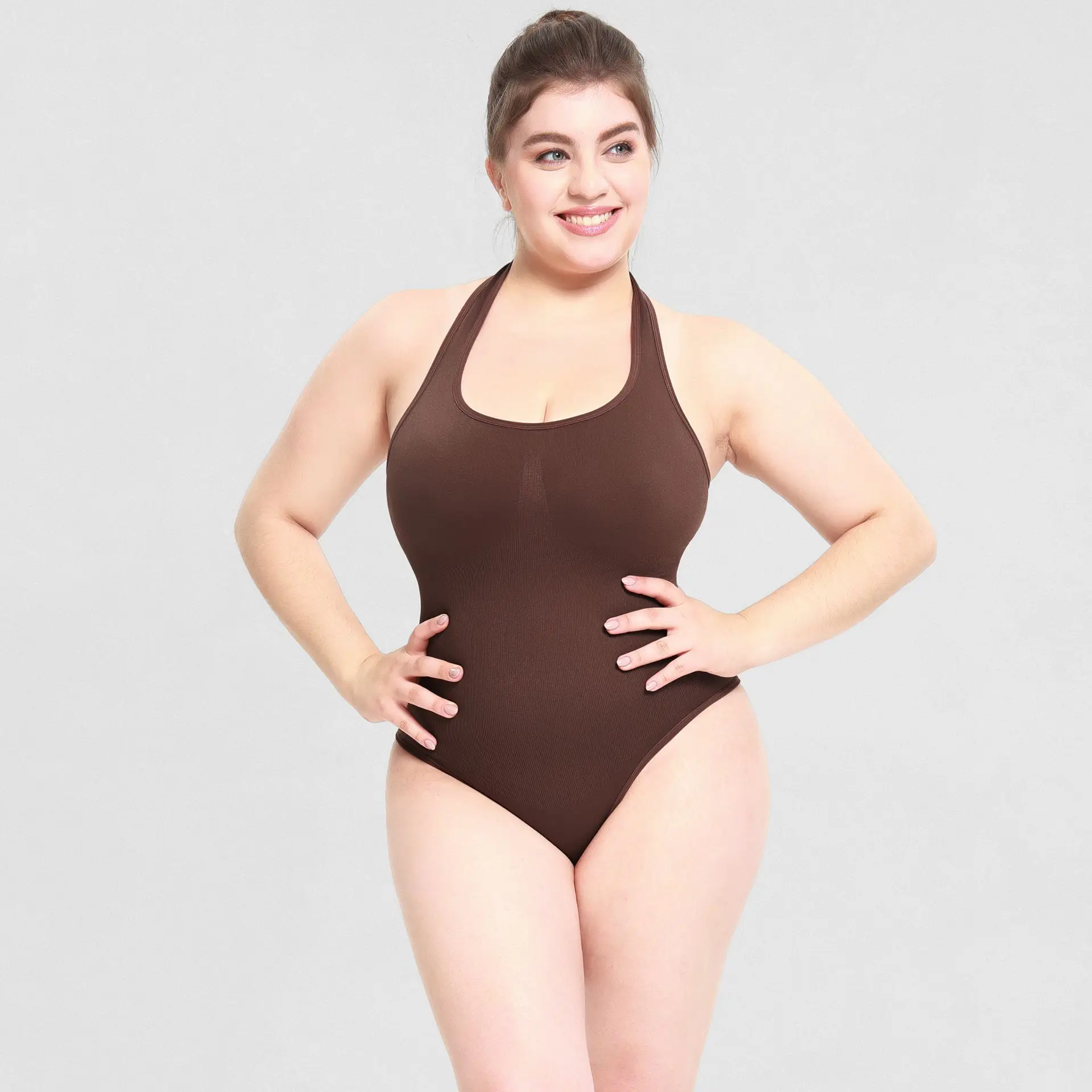 Hygieia Custom One-Piece halter neck Bodysuit Backless Shapewear woman Plus Size Tummy control Tight Body Shaper corset